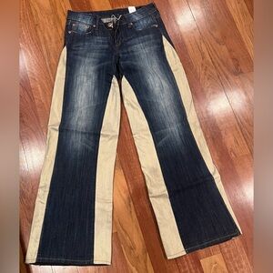 i jeans by Buffalo Blue and Cream Flare Jeans
